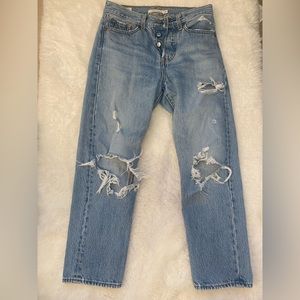levis wedgie straight distressed jeans